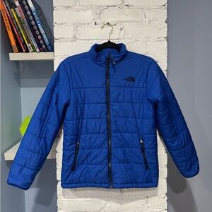 The North Face Boys' Jacket - Boy Blue Full-Zip Quilt Puffed Jacket Sz L (14-16)